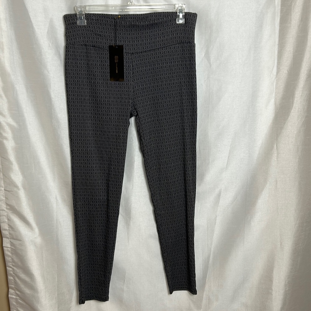 BB COLLECTION high rise grey & black slimming stretchy but firm dressy pants.